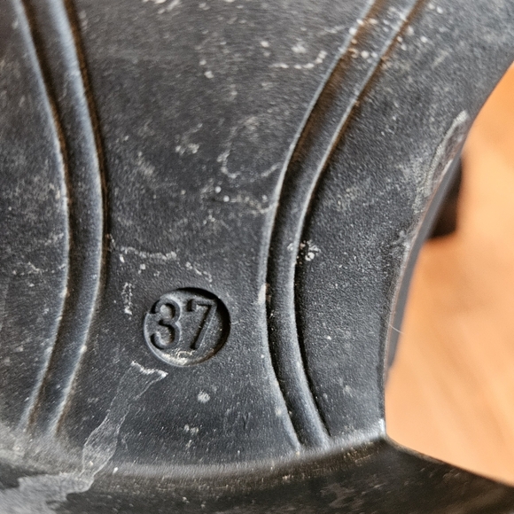 Anfibio Women's Moto Mid Calf Leather Biker Square Toe Black Boho Boots Size 37. - Picture 13 of 15